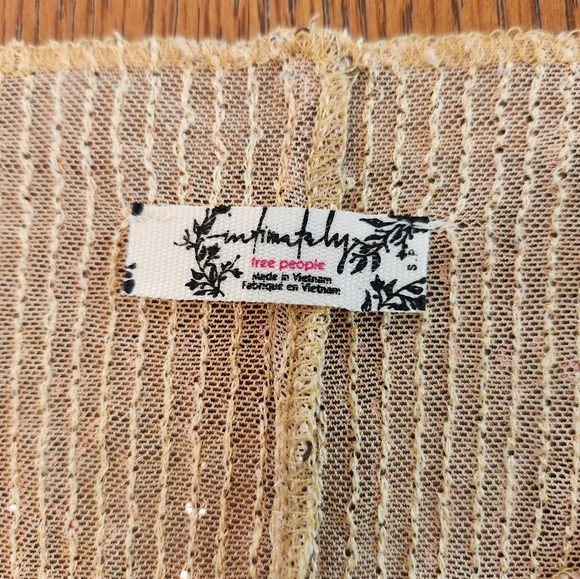 Free People Gold Sequin Long Sleeve Top - Picture 5 of 7